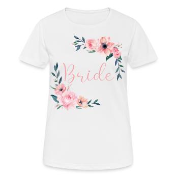Rose Frame - Bride - Women's Breathable T-Shirt - white - Front - AI Model Female 172 dark (172cm)