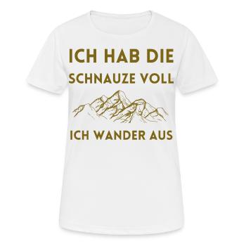 Lustiger Auswanderer Spruch Ich wander aus - Frauen T-Shirt atmungsaktiv - Weiß - Vorne - AI Model Female 172 dark (172cm)