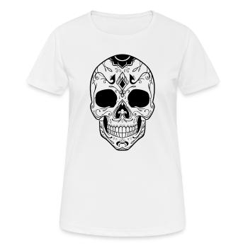 Crâne Mexicain - T-shirt respirant Femme - blanc - Devant - AI Model Female 172 dark (172cm)