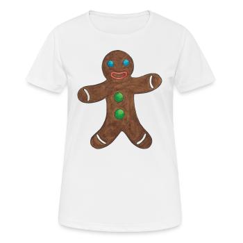 Lebkuchenmann - Frauen T-Shirt atmungsaktiv - Weiß - Vorne - AI Model Female 172 dark (172cm)