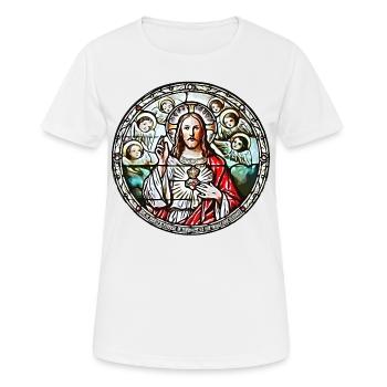SACRED HEART OF JESUS - Women's Breathable T-Shirt - white - Front - AI Model Female 172 dark (172cm)