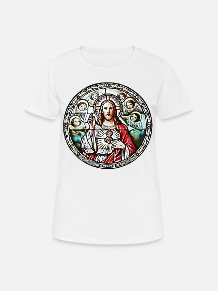 HEILIGSTES HERZ JESU - Frauen T-Shirt atmungsaktiv - Weiß