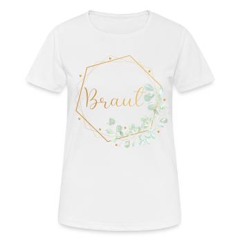 Eukalyptus Herz Mint - Braut - Frauen T-Shirt atmungsaktiv - Weiß - Vorne - AI Model Female 172 dark (172cm)