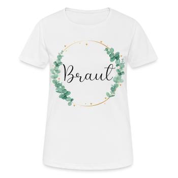 Cœur d’eucalyptus - Mariée - T-shirt respirant Femme - blanc - Devant - AI Model Female 172 dark (172cm)