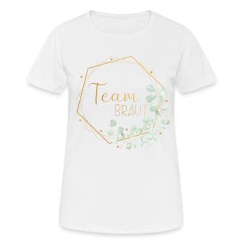 Eukalyptus Herz Mint - Team Braut - 3 - Frauen T-Shirt atmungsaktiv - Weiß - Vorne - AI Model Female 172 dark (172cm)