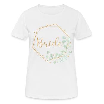 Eucalyptus Heart Menthe - Mariée - T-shirt respirant Femme - blanc - Devant - AI Model Female 172 dark (172cm)