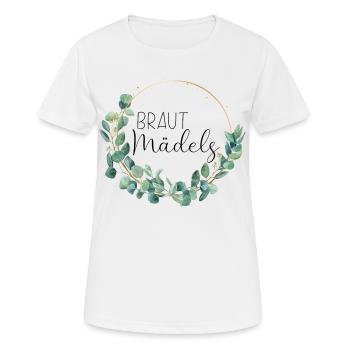 Eukalyptus Hochzeit - Brautmädels - 1 - Frauen T-Shirt atmungsaktiv - Weiß - Vorne - AI Model Female 172 dark (172cm)