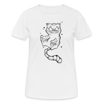 Cat Alice Skizzenkunst - Frauen T-Shirt atmungsaktiv - Weiß - Vorne - AI Model Female 172 dark (172cm)