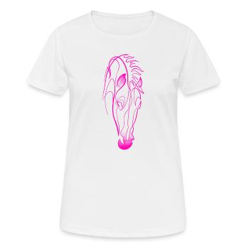Cheval rose single line & dotwork - T-shirt respirant Femme - blanc - Devant - AI Model Female 172 dark (172cm)