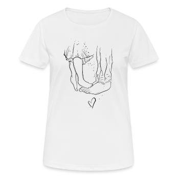Familienliebe zwischen Vater und Tochter - Frauen T-Shirt atmungsaktiv - Weiß - Vorne - AI Model Female 172 dark (172cm)