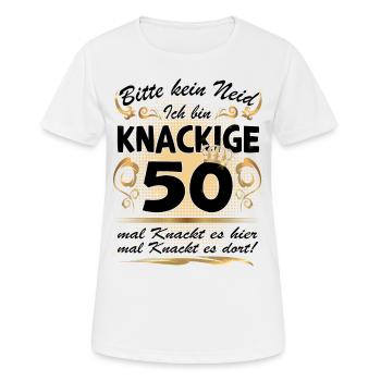 50. Geburtstag Sprüche lustig Frauen Geschenk - Frauen T-Shirt atmungsaktiv - Weiß - Vorne - AI Model Female 172 dark (172cm)