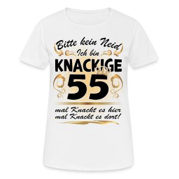 55. Geburtstag Sprüche lustig Frauen - Frauen T-Shirt atmungsaktiv - Weiß - Vorne - AI Model Female 172 dark (172cm)