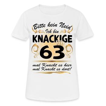 63. Geburtstag Sprüche lustig Frauen - Frauen T-Shirt atmungsaktiv - Weiß - Vorne - AI Model Female 172 dark (172cm)