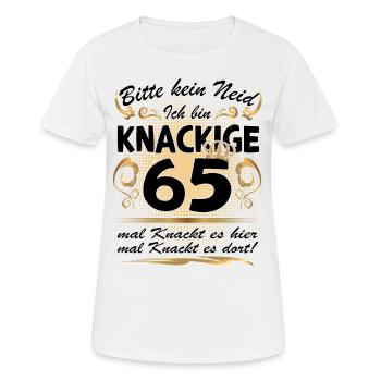 65. Geburtstag Sprüche lustig Frauen - Frauen T-Shirt atmungsaktiv - Weiß - Vorne - AI Model Female 172 dark (172cm)