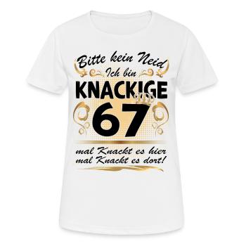67. Geburtstag Sprüche lustig Frauen - Frauen T-Shirt atmungsaktiv - Weiß - Vorne - AI Model Female 172 dark (172cm)