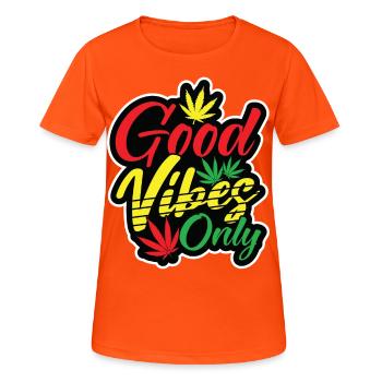 Good Vibes Seulement Rastafari Rasta Jamaïque Reggae - T-shirt respirant Femme - orange néon - Devant - AI Model Female 172 dark (172cm)