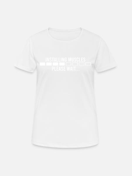 Bodybuilder Muskeln Gym Fitness Trainings - Frauen T-Shirt atmungsaktiv - Weiß