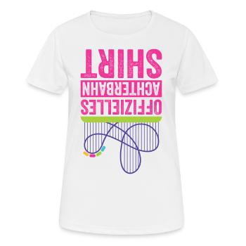 Achterbahn Freizeitpark Kirmes Vergnügungspark - Frauen T-Shirt atmungsaktiv - Weiß - Vorne - AI Model Female 172 dark (172cm)