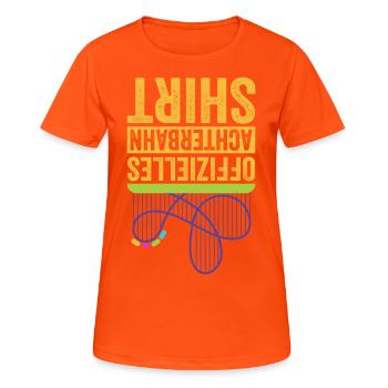 Achterbahn Freizeitpark Kirmes Vergnügungspark - Frauen T-Shirt atmungsaktiv - Neonorange - Vorne - AI Model Female 172 dark (172cm)