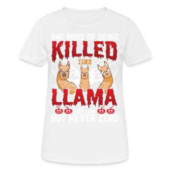 Drôles d’animaux pour les amoureux des animaux Llama, Alpaga - T-shirt respirant Femme - blanc - Devant - AI Model Female 172 dark (172cm)