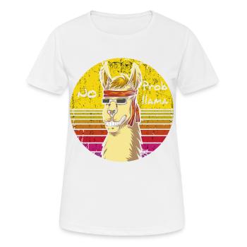 Drôles d’animaux pour les amoureux des animaux Llama, Alpaga - T-shirt respirant Femme - blanc - Devant - AI Model Female 172 dark (172cm)