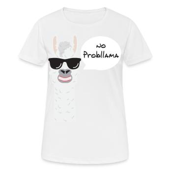 Drôles d’animaux pour les amoureux des animaux Llama, Alpaga - T-shirt respirant Femme - blanc - Devant - AI Model Female 172 dark (172cm)