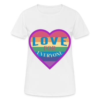 Cœur arc-en-ciel unisexe amour pour tout le monde - T-shirt respirant Femme - blanc - Devant - AI Model Female 172 dark (172cm)