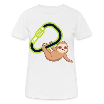 Bouldern, Klettern Freiklettern Kletterhalle - Frauen T-Shirt atmungsaktiv - Weiß - Vorne - AI Model Female 172 dark (172cm)