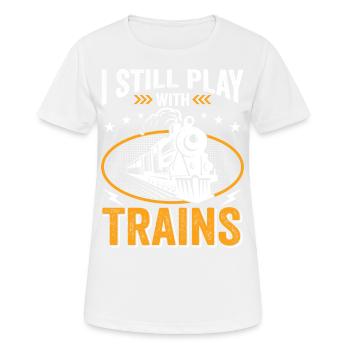 Train Model Builder, Model Locomotive Locomotive - Women's Breathable T-Shirt - white - Front - AI Model Female 172 dark (172cm)
