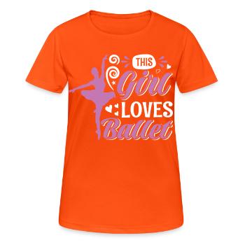 Ballett, Ballerina, Girl, Mädchen, Tanzen - Frauen T-Shirt atmungsaktiv - Neonorange - Vorne - AI Model Female 172 dark (172cm)