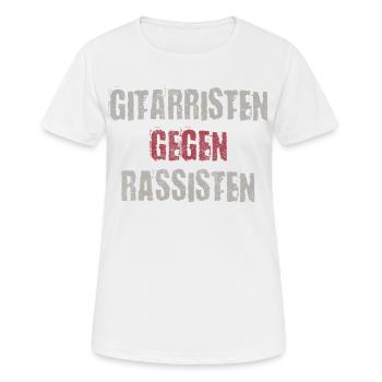 Gitarristen gegen Rassisten Punk Antirassismus - Frauen T-Shirt atmungsaktiv - Weiß - Vorne - AI Model Female 172 dark (172cm)