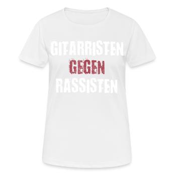 Gitarristen gegen Rassisten Punk Antirassismus - Frauen T-Shirt atmungsaktiv - Weiß - Vorne - AI Model Female 172 dark (172cm)