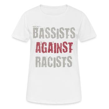 Gitarristen gegen Rassisten Punk Antirassismus - Frauen T-Shirt atmungsaktiv - Weiß - Vorne - AI Model Female 172 dark (172cm)