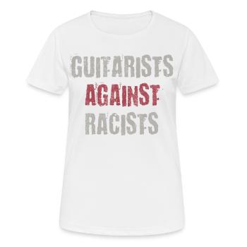 Gitarristen gegen Rassisten Punk Antirassismus - Frauen T-Shirt atmungsaktiv - Weiß - Vorne - AI Model Female 172 dark (172cm)