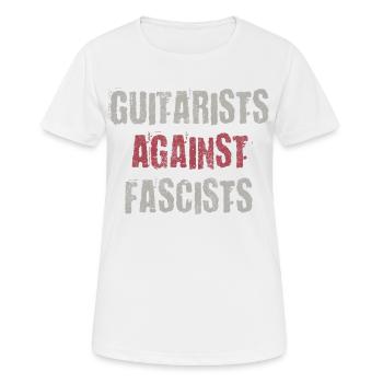Gitarristen gegen Rassisten Punk Antirassismus - Frauen T-Shirt atmungsaktiv - Weiß - Vorne - AI Model Female 172 dark (172cm)