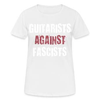 Gitarristen gegen Rassisten Punk Antirassismus - Frauen T-Shirt atmungsaktiv - Weiß - Vorne - AI Model Female 172 dark (172cm)