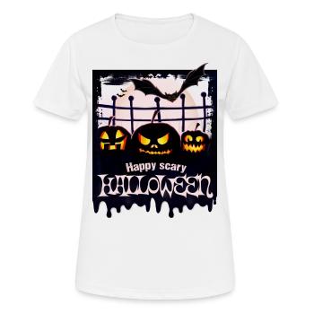 Halloween Kürbis Fledermaus, Halloween Kostüm - Frauen T-Shirt atmungsaktiv - Weiß - Vorne - AI Model Female 172 dark (172cm)