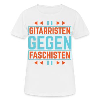 Gitarristen gegen Rassisten Punk Antirassismus - Frauen T-Shirt atmungsaktiv - Weiß - Vorne - AI Model Female 172 dark (172cm)
