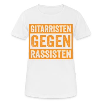 Gitarristen gegen Rassisten Punk Antirassismus - Frauen T-Shirt atmungsaktiv - Weiß - Vorne - AI Model Female 172 dark (172cm)