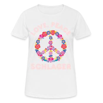 Volksmusik Party, Dorffest Liebe Friede Schlager - Frauen T-Shirt atmungsaktiv - Weiß - Vorne - AI Model Female 172 dark (172cm)