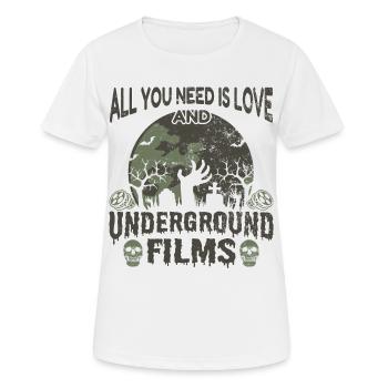 Film underground, Cinéma indépendant, Horreur - T-shirt respirant Femme - blanc - Devant - AI Model Female 172 dark (172cm)