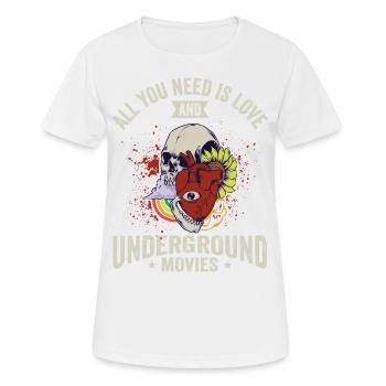 Underground Film, Independent Cinema, Horror - Frauen T-Shirt atmungsaktiv - Weiß - Vorne - AI Model Female 172 dark (172cm)