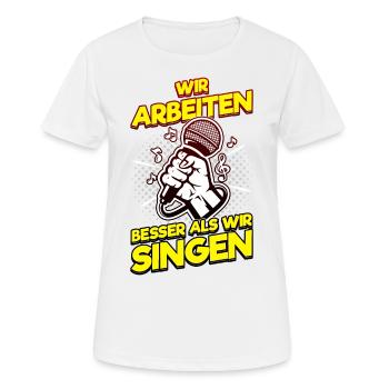 King Karaoke Bar, Party, Firmenfeier Männer Herren - Frauen T-Shirt atmungsaktiv - Weiß - Vorne - AI Model Female 172 dark (172cm)