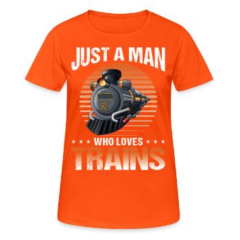 Train Modellbauer, Modelllokomitive Lok Lokomotive - T-shirt respirant Femme - orange néon - Devant - AI Model Female 172 dark (172cm)