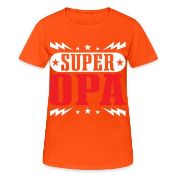 Grand-père, meilleur grand-père Super Opi, petite-nièce - T-shirt respirant Femme - orange néon - Devant - AI Model Female 172 dark (172cm)
