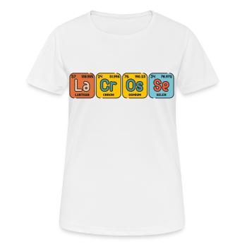 Lacrosse LAX Nerd Geek funny periodic table - Women's Breathable T-Shirt - white - Front - AI Model Female 172 dark (172cm)