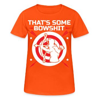 Bogensport Bogenschütze Bogenschießen Pfeil Bogen - Frauen T-Shirt atmungsaktiv - Neonorange - Vorne - AI Model Female 172 dark (172cm)