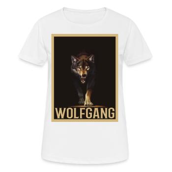 WOLFGANG Nom Tenue de loup pour le jour du nom avec le nom - T-shirt respirant Femme - blanc - Devant - AI Model Female 172 dark (172cm)