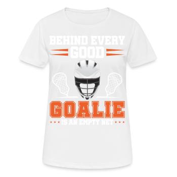 Lacrosse Tormann LAX Goalie Spieler Fan Trainer - Frauen T-Shirt atmungsaktiv - Weiß - Vorne - AI Model Female 172 dark (172cm)