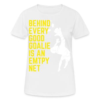 Fußball Tormann Soccer Goalie Spieler Fan Trainer - Frauen T-Shirt atmungsaktiv - Weiß - Vorne - AI Model Female 172 dark (172cm)